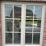 Houtem raam met dubbel glas 140 * 155, Double vitrage, 120 à 160 cm, Fenêtre de façade ou Vitre, Enlèvement