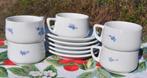 5 tasses avec sous tasse porcelaine epaisse fleur bleu, Enlèvement ou Envoi, Comme neuf, Porcelaine, Tasse(s) et/ou soucoupe(s)