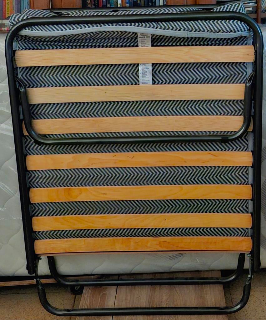 Lit pliant à vendre en acier noir 80x190, Enlèvement, Noir