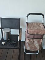 Chaise de jardin Trolley en acier inoxydable, poubelle, pris, Enlèvement ou Envoi