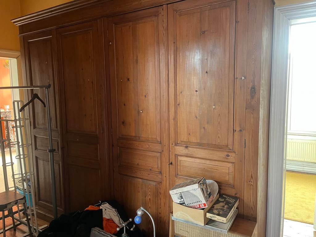 Inbouw kleerkast | 4-deurs | massief grenen, Rustieke / landelijke stijl (Country style), 200 cm ou plus, Enlèvement, Utilisé