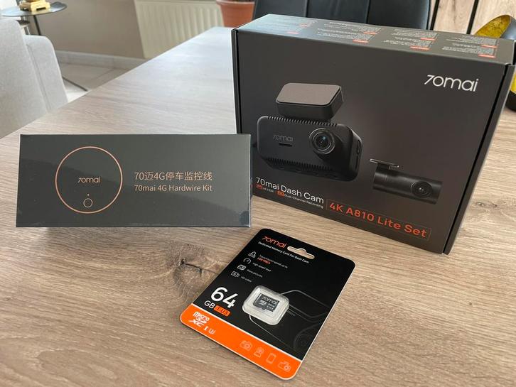 Dashcam: 70mai A810 lite + 4G hardwire kit & 64Gb SD kaart, Auto diversen, Dashcams, Zo goed als nieuw, Ophalen of Verzenden