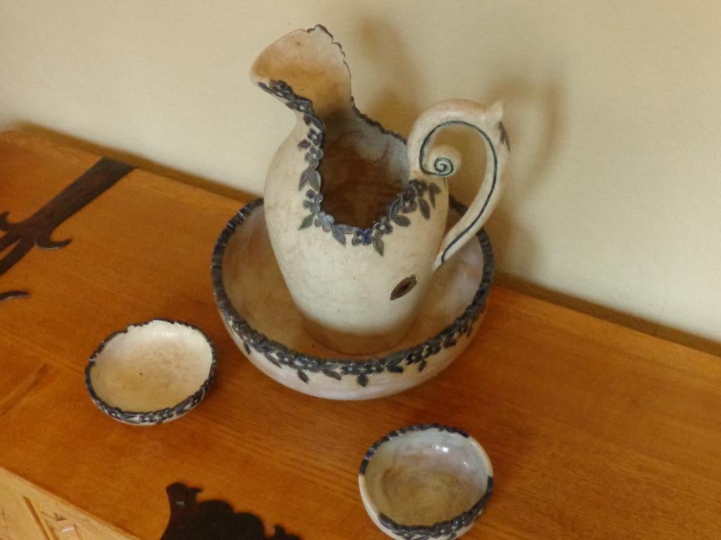 La Poterie Grès DUBOIS Nécessaire de toilette en 4 pièces., Antiquités & Art, Enlèvement