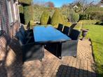 Mooie zwarte wicker tuinset - 6 zitplaatsen, Jardin & Terrasse, Ensembles de jardin, Osier, Salons de jardin, Comme neuf, Enlèvement