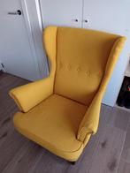 Mosterdgele Ikea STRANDMON oorfauteuil, Huis en Inrichting, Ophalen, 75 tot 100 cm, Zo goed als nieuw, Stof