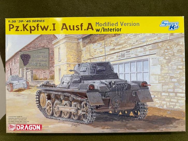 Dragon 1/35 6356 German Panzer Pzkpfw.I ausf. A, Hobby en Vrije tijd, Modelbouw | Auto's en Voertuigen, Zo goed als nieuw, Tank