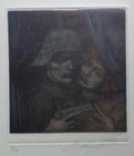 ERNST FUCHS / DER SOLDAT UND SEIN ENGEL / KLEURETS / 52x40cm, Ophalen of Verzenden