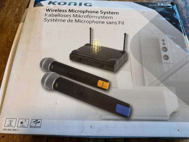 microphones sans fil KÖNIG KN-MICW611 – complet avec boîte, Audio, Tv en Foto, Stereoketens, Nieuw, Overige merken, Ophalen