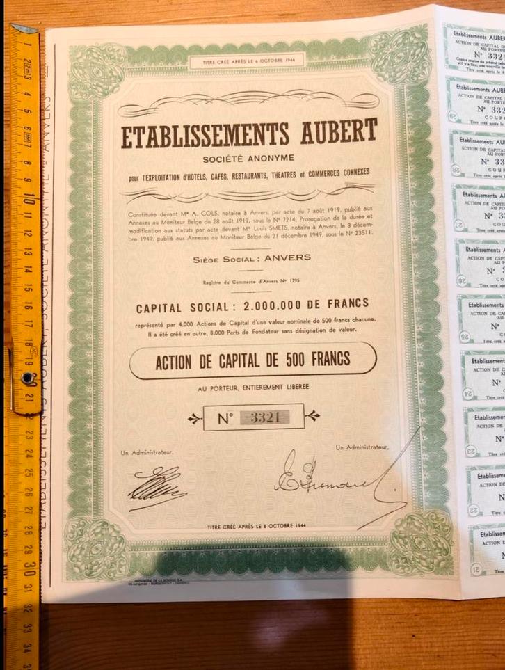 Action de capital - complet, Timbres & Monnaies, Actions & Titres