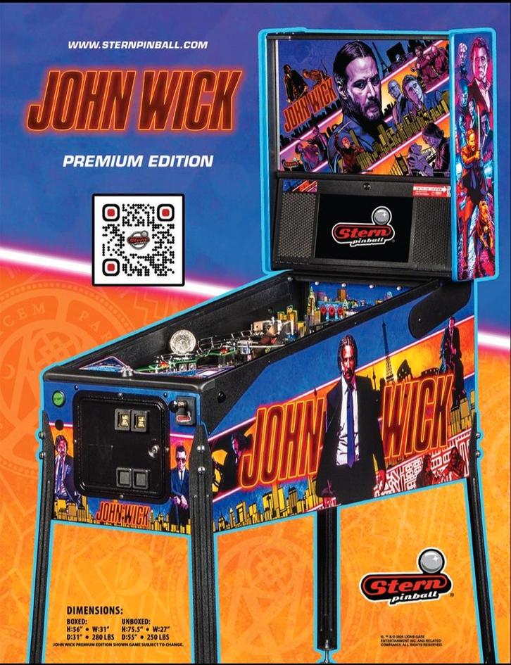 ACHTERSTEVEN FLIPPER JOHN WICK, Verzamelen, Automaten | Flipperkasten, Zo goed als nieuw, Elektronisch, Flipperkast, Stern, Ophalen