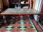 Salontafel met marmeren blad, Huis en Inrichting, Tafels | Salontafels, Ophalen, Gebruikt, Rechthoekig, Kersenhout