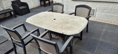 Tuintafelset  & 6 stoelen, Tuin en Terras, Tuinmeubel-accessoires, Gebruikt, Ophalen