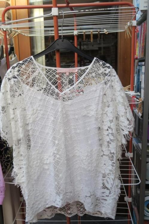Blouse nieuw wit kant Valerie Khalfon mt 38 (tailleert ruim), Kleding | Dames, Blouses en Tunieken, Nieuw, Maat 38/40 (M), Wit