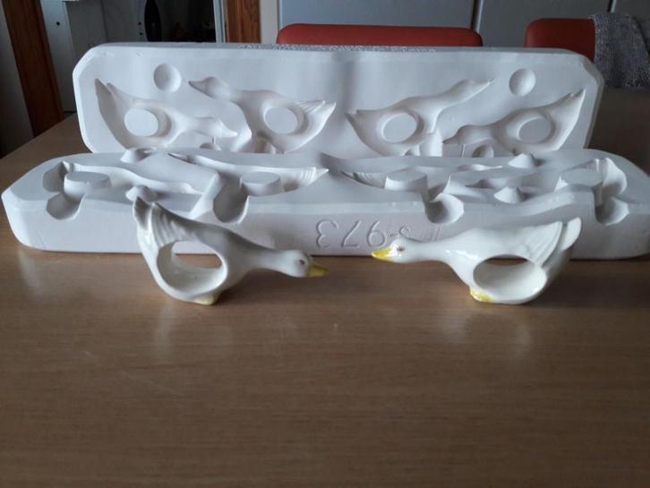 gipsvorm voor aardewerk, servethouder gans, Hobby en Vrije tijd, Pottenbakken, Gebruikt, Ophalen of Verzenden