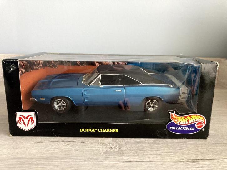 HotWheels '69 Dodge Charger 1:18, Hobby en Vrije tijd, Modelauto's | 1:18, Zo goed als nieuw, Auto, Hot Wheels, Ophalen of Verzenden