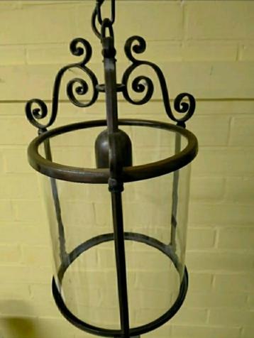 Hanglamp in metaal en antiek glas beschikbaar voor biedingen