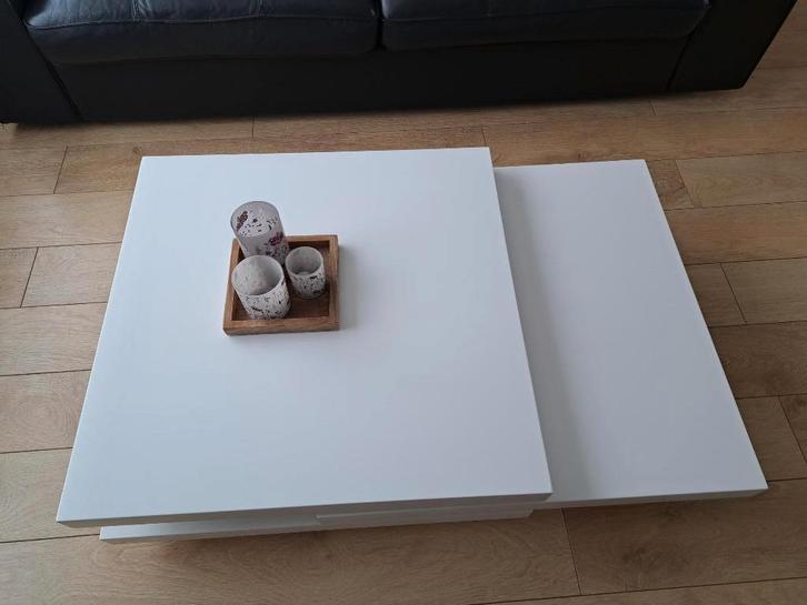 salontafel hoogglans wit ( top interieur ), Huis en Inrichting, Tafels | Salontafels, Gebruikt, Minder dan 50 cm, 50 tot 100 cm