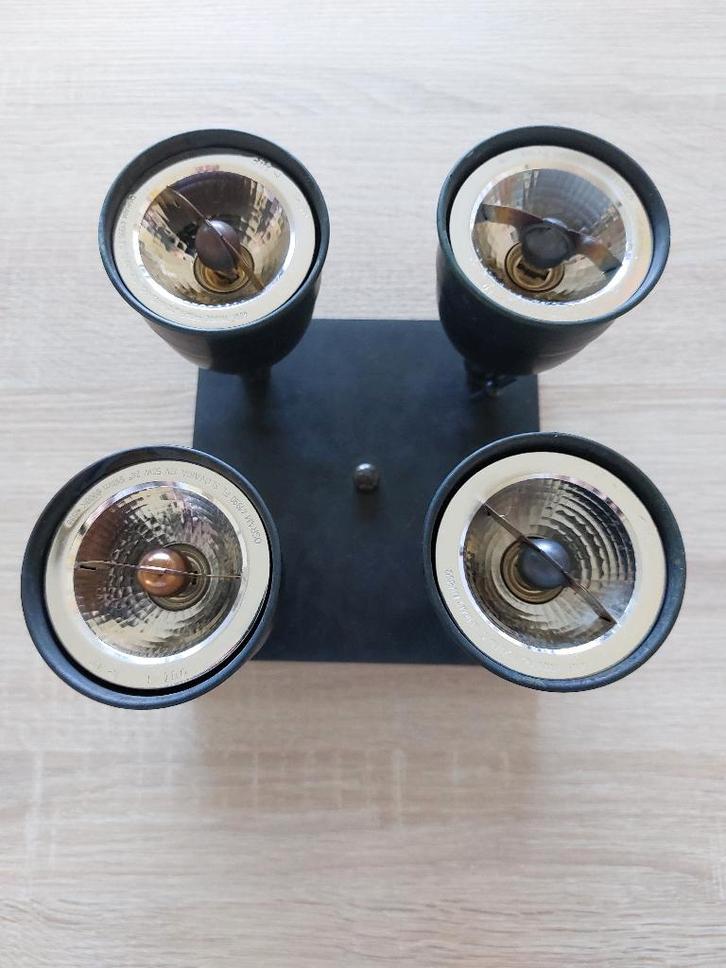 Plafondspot 4 lampen, Huis en Inrichting, Lampen | Spots, Gebruikt, Plafondspot of Wandspot, Metaal of Aluminium, Halogeen, Led