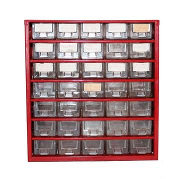 Vintage organizer/sorteerkast met 35 lades Cogex, 4 stuks beschikbaar voor biedingen