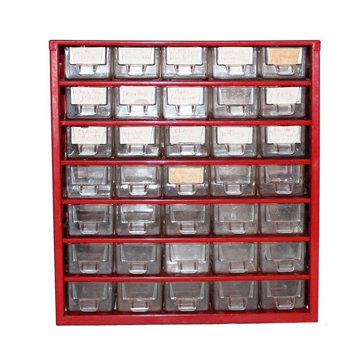 Vintage organizer/sorteerkast met 35 lades Cogex, 4 stuks, Hobby en Vrije tijd, Knutselen, Zo goed als nieuw, Ophalen