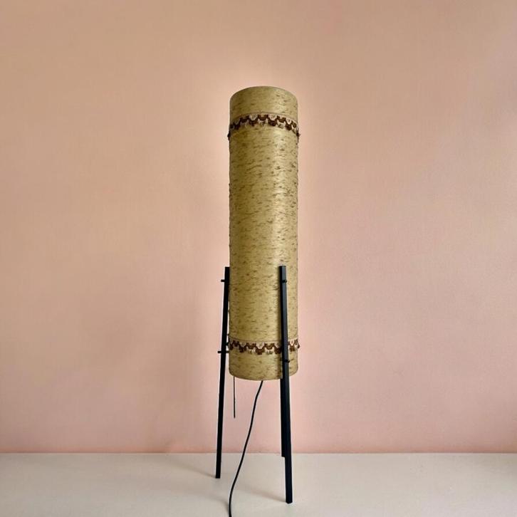 Vintage raket staanlamp Dame & Co in glasvezel & stalen pote, Antiek en Kunst, Antiek | Verlichting, Ophalen of Verzenden