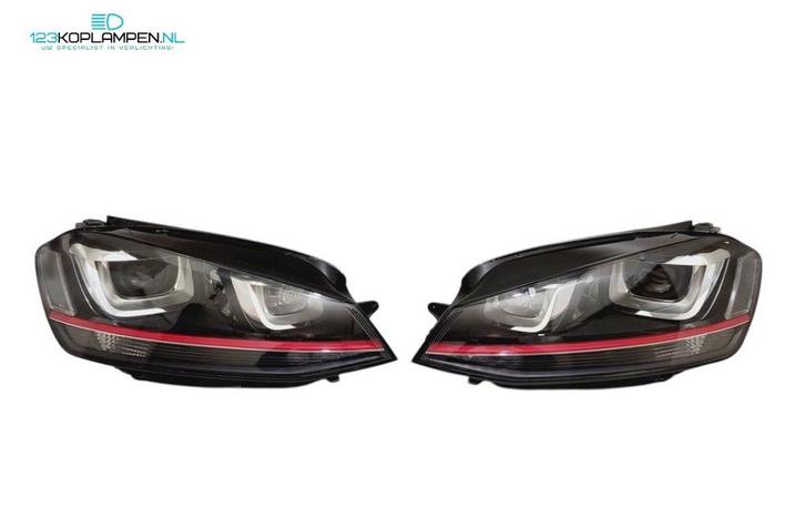 Volkswagen Golf 7 Bi-Xenon GTI Rood Koplampen Set 5G1941031A, Auto-onderdelen, Verlichting, Volkswagen, Gebruikt, Herkomst onderdeel bekend