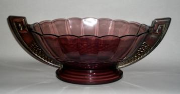 LUXVAL VAL SAINT LAMBERT ART DECO SCHAAL NOÉMIE AMETHYST beschikbaar voor biedingen