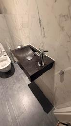 Compleet zwart granieten waskom met Grohe kraam en sifon, Ophalen, Zo goed als nieuw