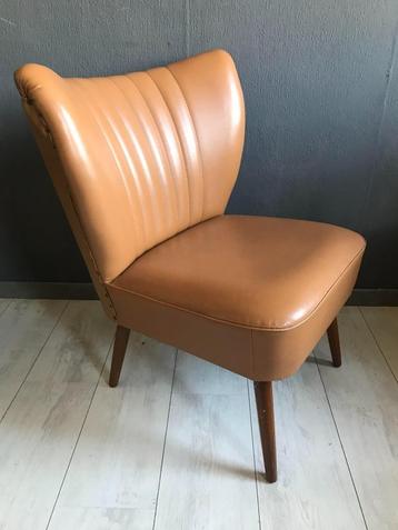 Vintage Cocktail Stoel Leer 1960S beschikbaar voor biedingen