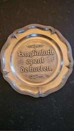 Assiette en fer blanc « Un sourire.. », Antiquités & Art, Antiquités | Étain, Enlèvement