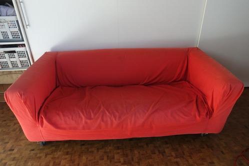 rode zetel klippan ikea, Huis en Inrichting, Zetels | Zetels, Zo goed als nieuw, Driepersoons, Stof, Ophalen