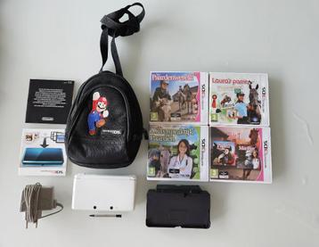 witte Nintendo 3DS console met 3DS games, Enlèvement ou Envoi, 3DS