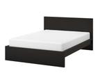 Lit double MALM IKEA noir 160x200 cm, Maison & Meubles, 160 cm, Deux personnes, Noir, Bois