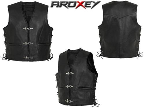 Nieuw bikervest van echt leer, Motoren, Kleding | Motorkleding, Jas | leer, Nieuw met kaartje, Ophalen of Verzenden