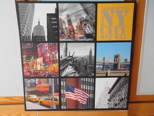 Vierkant canvas van New York City 70X70 cm 8 kleurenfoto's, Huis en Inrichting, Woonaccessoires | Schilderijen, Tekeningen en Foto's