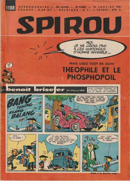 Hebdomadaires Spirou de l'année 1961 x 40, Boeken, Stripverhalen, Gelezen, Meerdere stripboeken, Ophalen of Verzenden