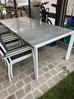 Tuintafel met 6 stoelen, Tuin en Terras, Ophalen, Gebruikt, Rechthoekig, Metaal