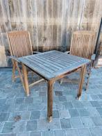 Tuintafel + 2 stoelen Bristol Teak, Tuin en Terras, Tuinsets en Loungesets, Ophalen