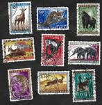 9 postzegels 1959 Beschermde dieren Belgisch Congo, Postzegels en Munten, Ophalen of Verzenden, Overige landen, Gestempeld