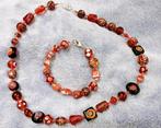 Murano glas armband en ketting rood, Handtassen en Accessoires, Armband, Ophalen of Verzenden