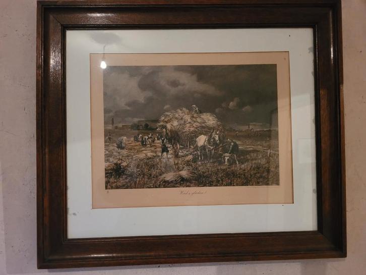 Ingelijste kopergravure "Wird's Glucken", Antiquités & Art, Art | Eaux-fortes & Gravures, Enlèvement