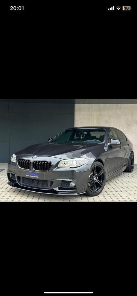 520i 2013 183dkm, Auto's, BMW, Particulier, 5 Reeks, Benzine, Euro 5, Berline, 5 deurs, Automaat, Zilver of Grijs, Grijs, Alcantara