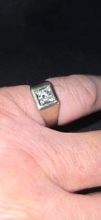 Wit gouden ring met briljant 0.50 k 8.52 gram, Enlèvement ou Envoi, 18 à 19, Comme neuf, Or