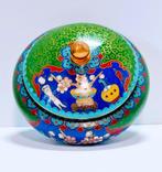 Cloisonne dekselpot., Ophalen of Verzenden