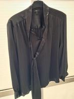 Dames Blouse Satijn zwart mt 50 (NL+31), Ophalen, Zwart, Maat 46/48 (XL) of groter, Zo goed als nieuw