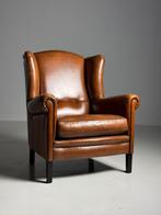 Schapenleren Wingback oorfauteuil klassiek, Antiek en Kunst, Ophalen of Verzenden