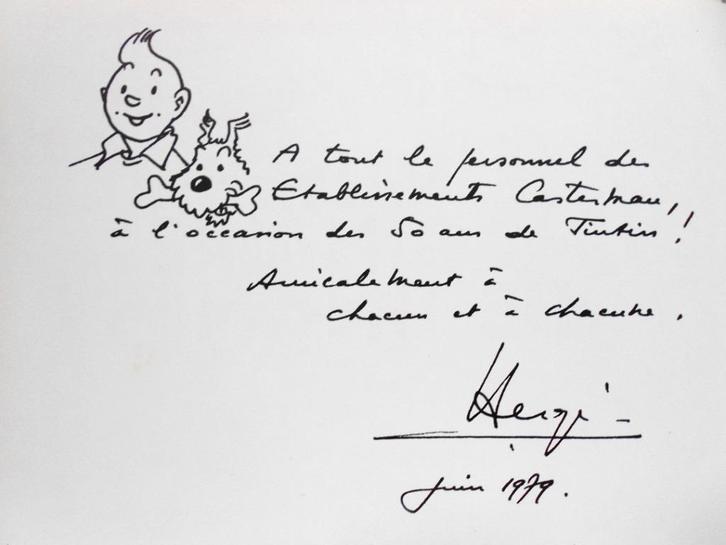 Kuifje - Le Musée Imaginaire de Tintin - dédicace Hergé 1979, Boeken, Stripverhalen, Nieuw, Eén stripboek, Ophalen of Verzenden
