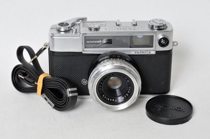 Yashica Minister D + bouchon + flash + mode d’emploi., TV, Hi-fi & Vidéo, Appareils photo analogiques, Utilisé, Enlèvement ou Envoi