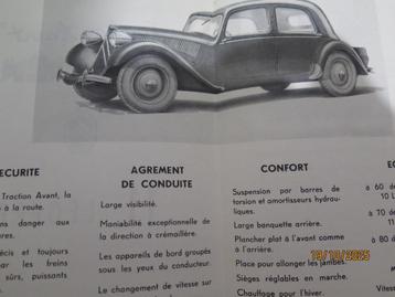 CITROEN TRACTION AVANT  11 LEGERE FOLDER 1946 beschikbaar voor biedingen