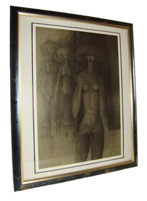 Druk >>> JEF VAN TUERENHOUT uit 74 <<< in houten kader., Antiek en Kunst, Kunst | Schilderijen | Modern, Ophalen